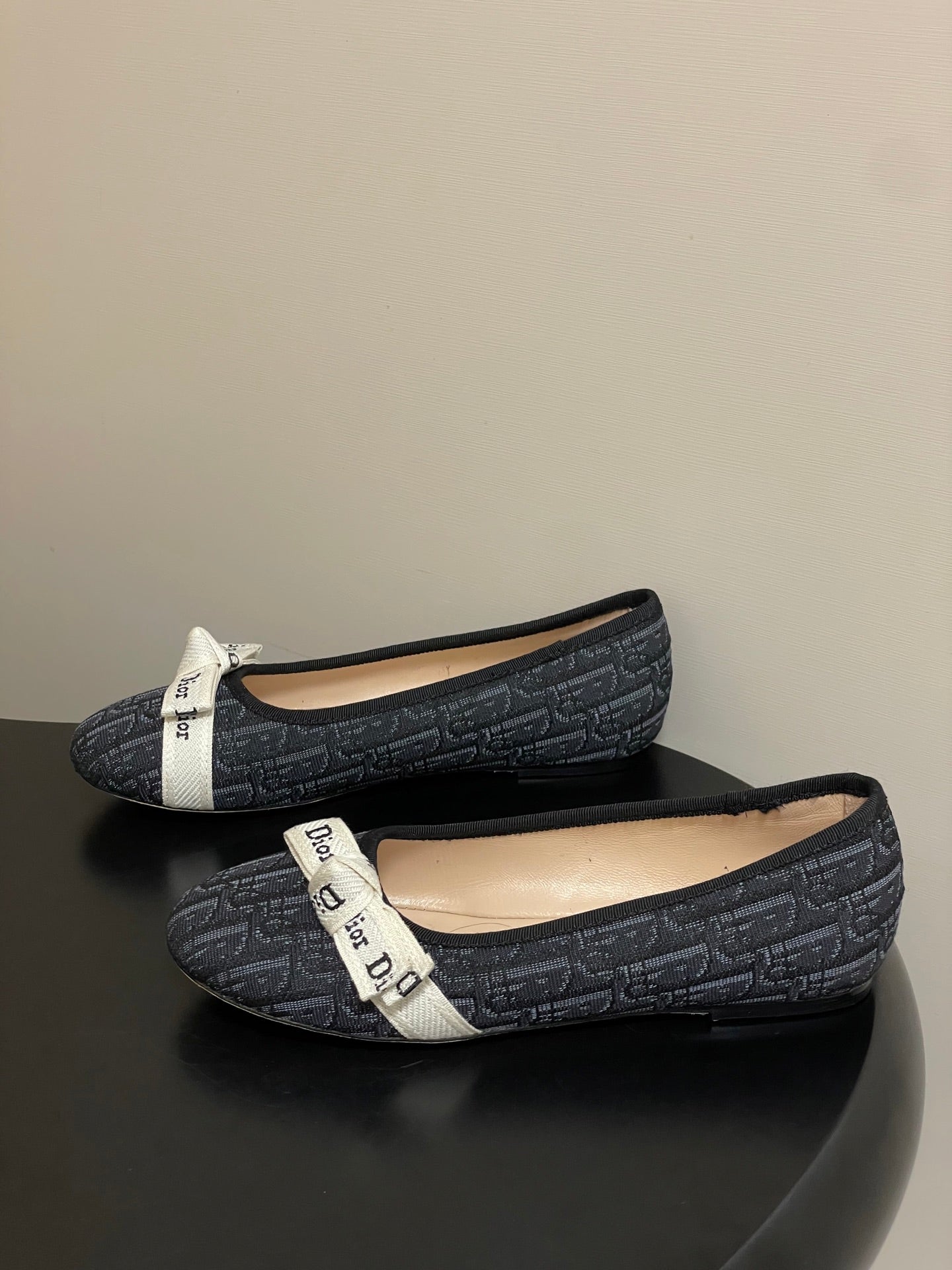 CD J'Adior Ballet Flat Black Cotton 834925