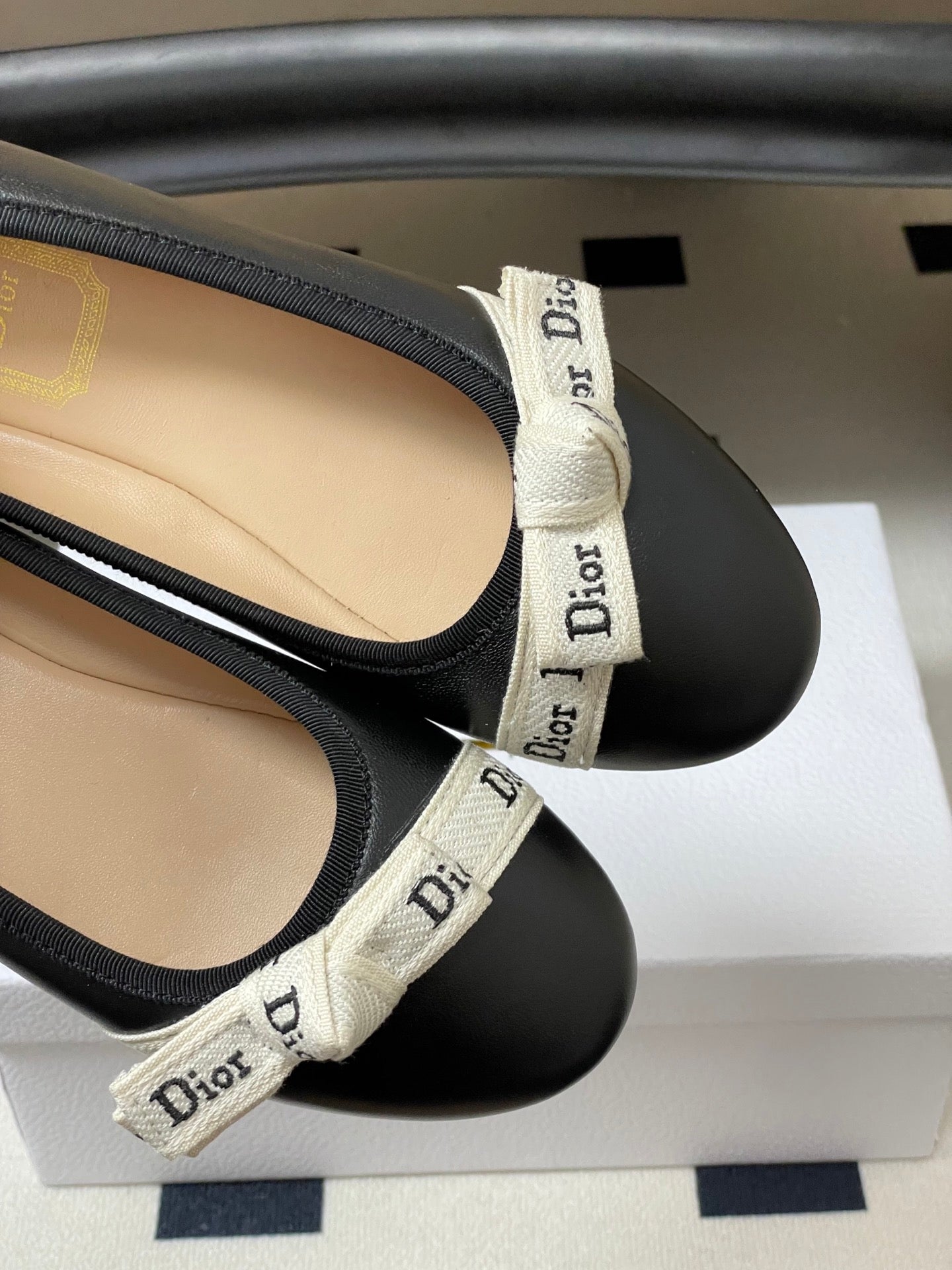 CD J'Adior Ballet Flat Black Lambskin 834930