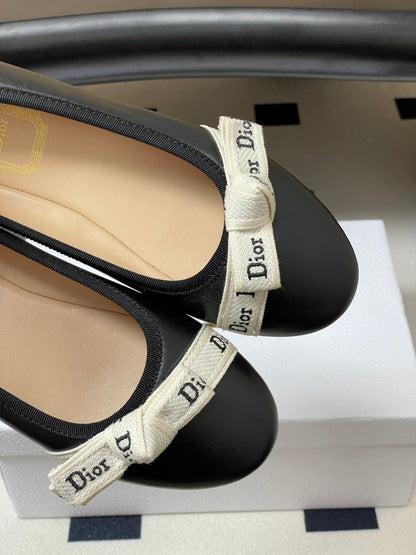 CD J'Adior Ballet Flat Black Lambskin 834930