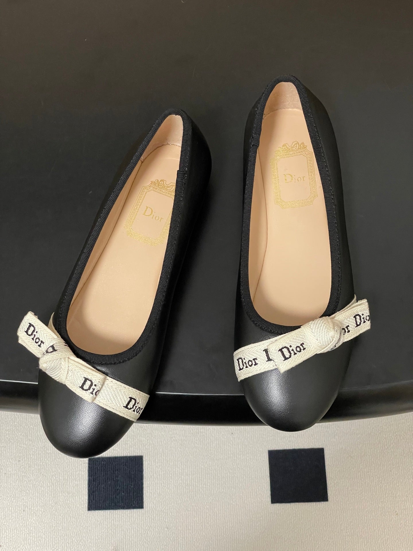 CD J'Adior Ballet Flat Black Lambskin 834930