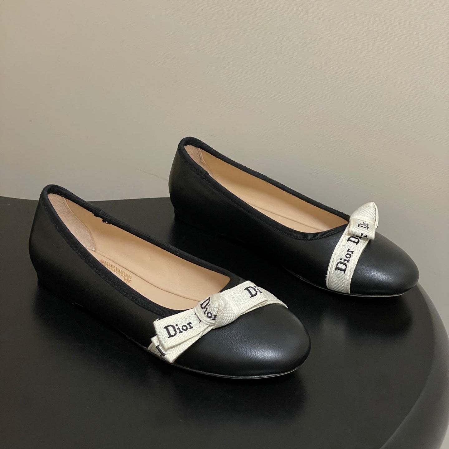 CD J'Adior Ballet Flat Black Lambskin 834930