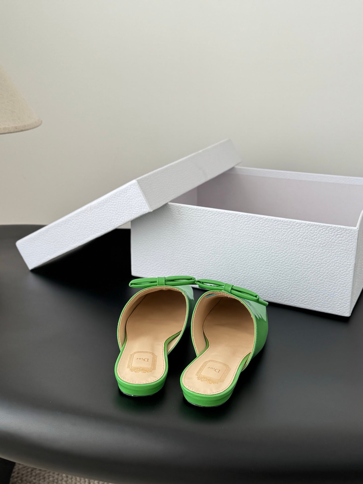 CD 26 Mary Jane Slippers Green Patent Leather 605826