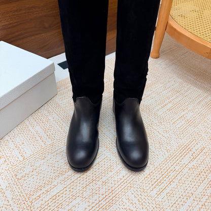 CD 26s Riding Boots Black Suede Leather 973976