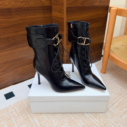 CD 26s D-Legacy Ankle Boots 8cm Black Patent Leather 973981