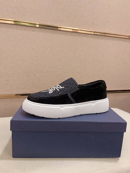 CD B23 SLIP ON BLACK SUEDE AND JACQUARD
