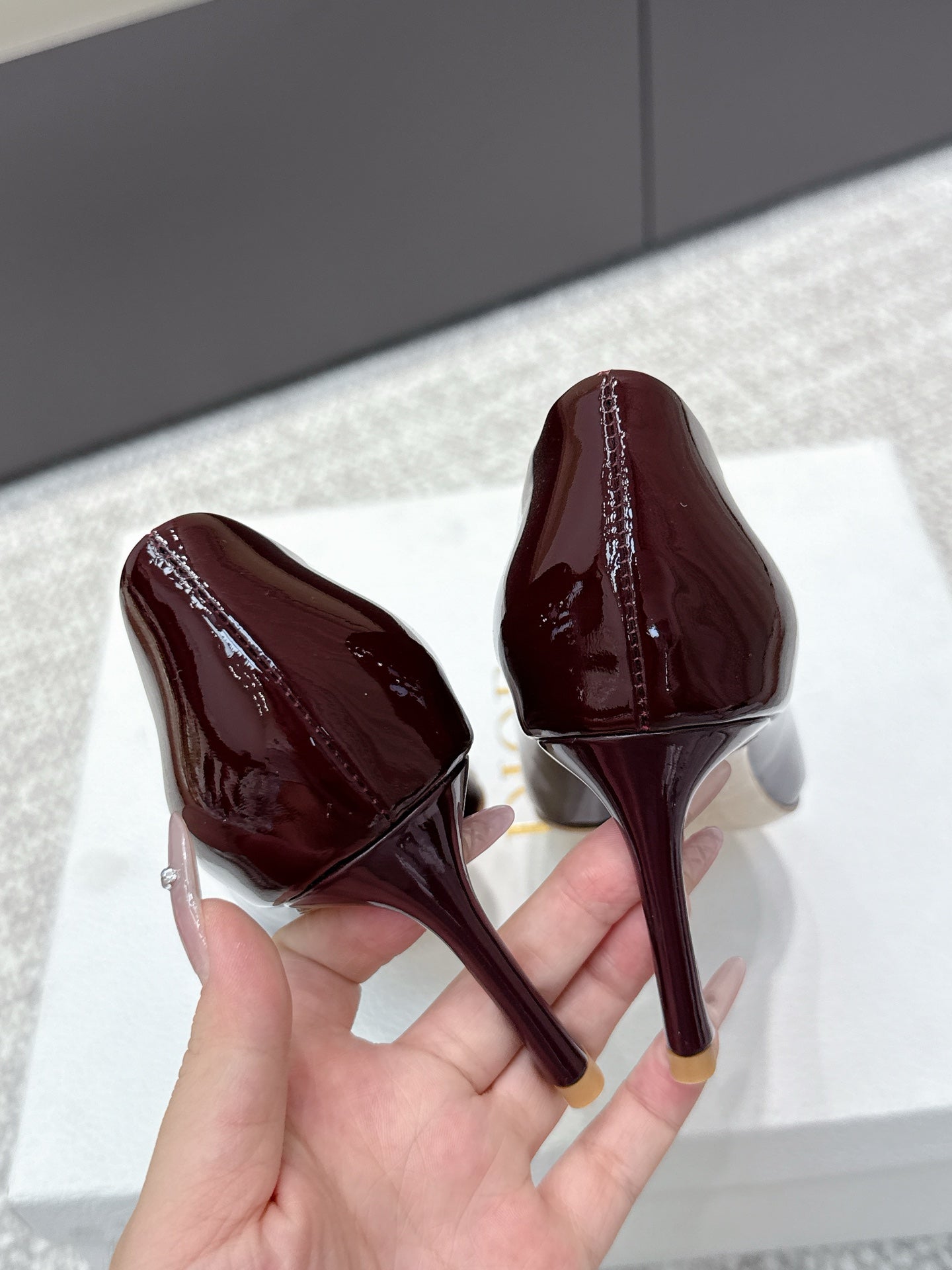 CD 26s High Heels Pump 85 Dark Burgundy Patent Leather 661473