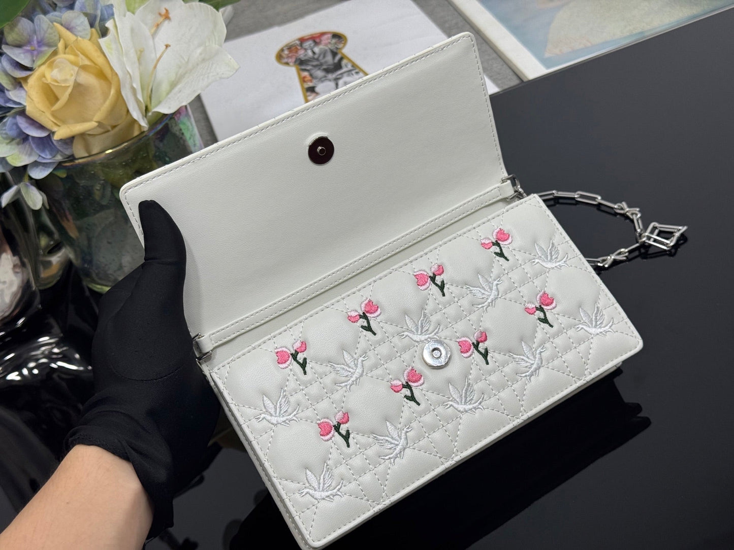 Dior 2026 Dioramour My Dior Bag 21cm White Lambskin 158285
