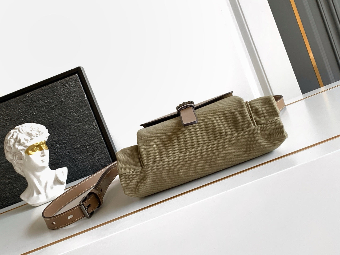 Prada 2026 Route Shoulder Bag 26cm Canvas Leather