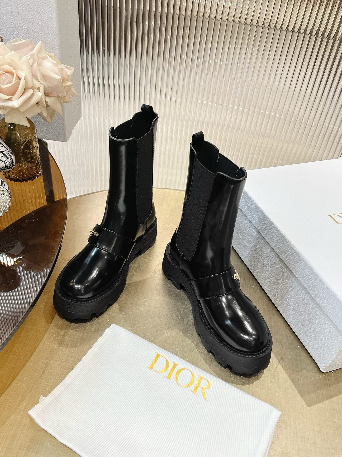 CD 25 short boots black calfskin 438779