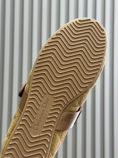 CD Alps Dior Frost Ballet Flat Amber Gold Suede Wool 561808