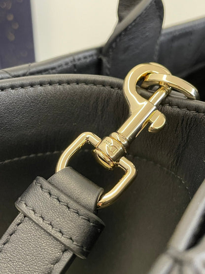 medium book tote 36 black lambskin gold hardware