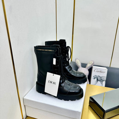 CD D-Unit Ankle Boot 40mm In Plain Black Calfskin 111776