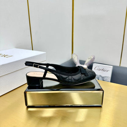 CD Ballet Slingback Pump 35MM In Black Quilted Calfskin 111035