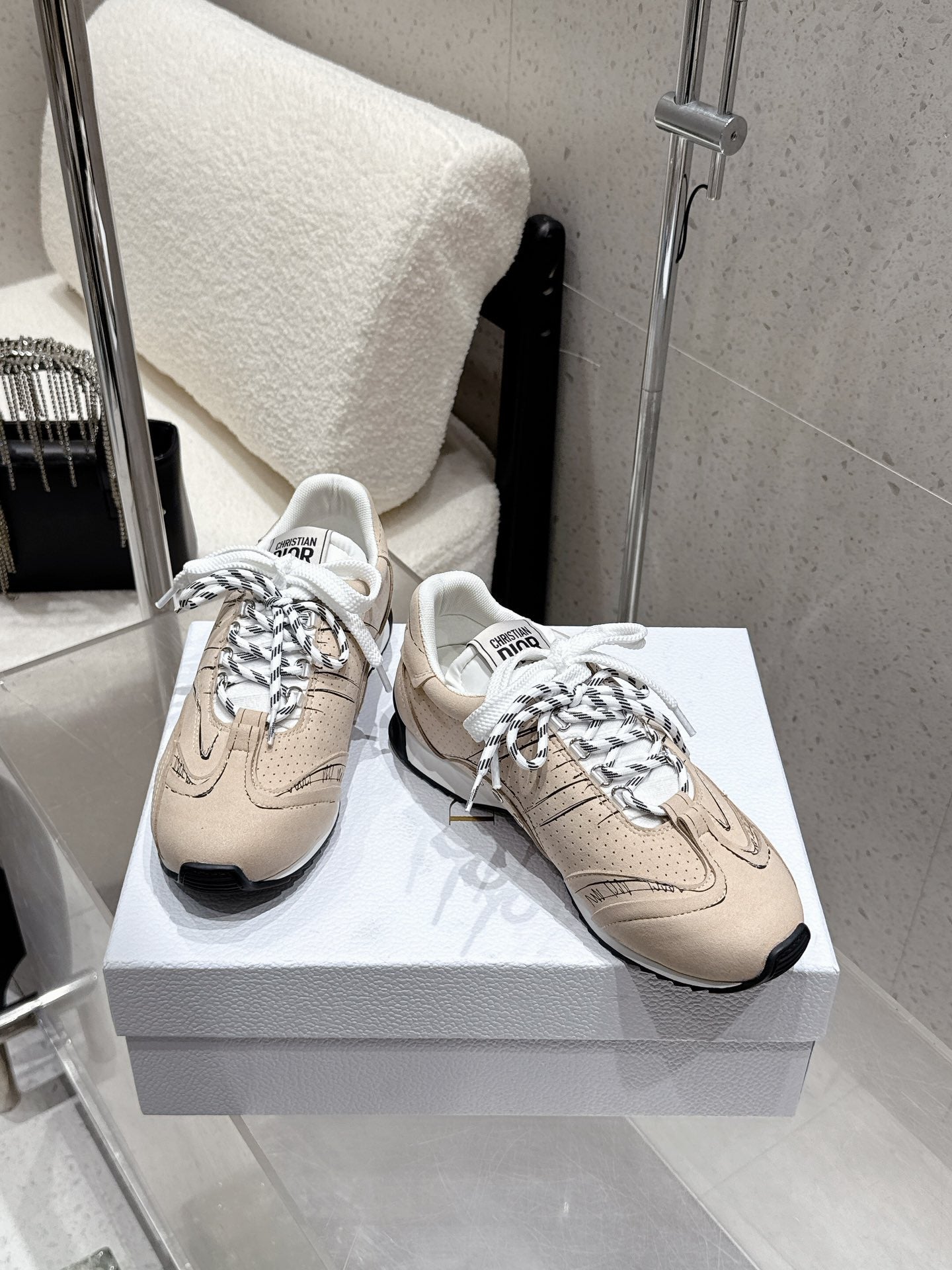 CD D-Sketch Sneaker Pale Taupe Nubuck Leather 554391