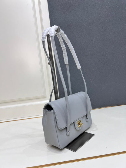 Chanel 26 Shoulder Bag 22cm Grey Caviar Leather