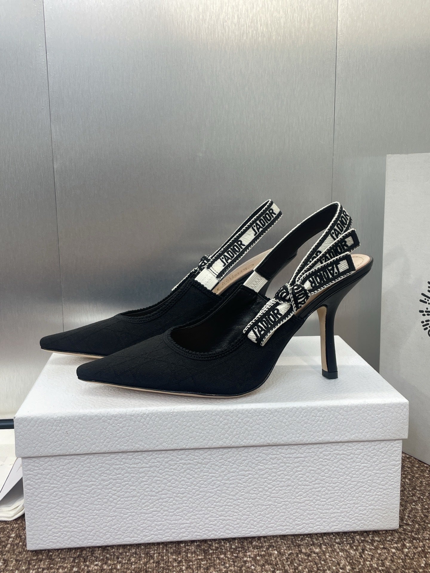 Dior 2026 J'Adior Slingback Pump Black Fabric Sheepskin 330329