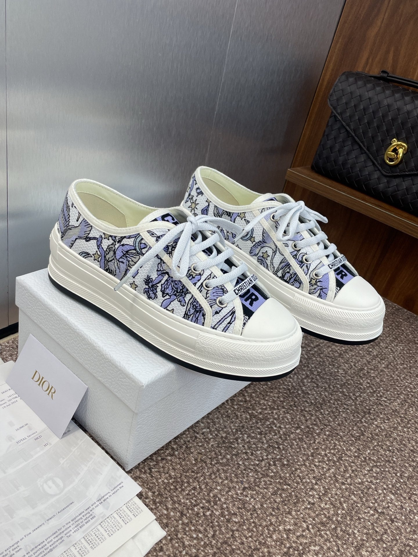 CD 25s Walk'n' Sneaker In Blue Toile De Jouy Embroidered Cotton