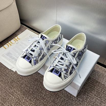 CD 25s Walk'n' Sneaker In Blue Toile De Jouy Embroidered Cotton