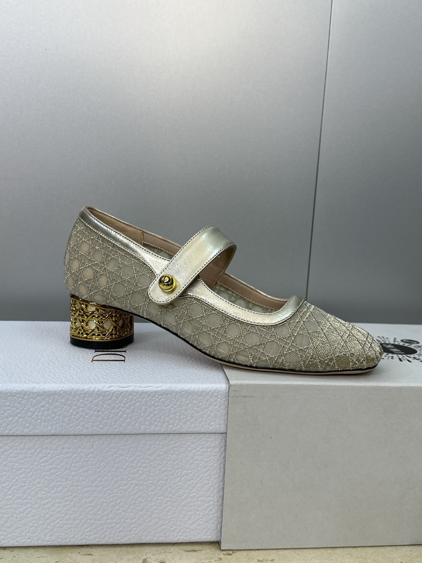 CD 26 Lolita High Heels 40 Sliver Mesh Gold 633051