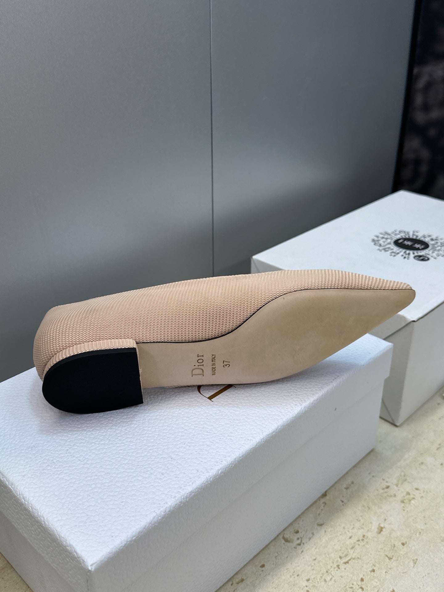 CD J'Adior Ballet Flat Beige Technical Fabric 633061