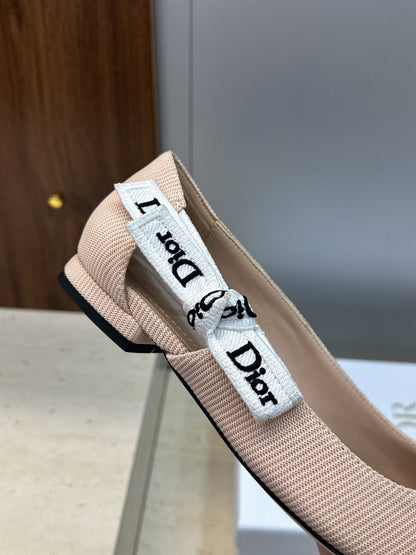 CD J'Adior Ballet Flat Beige Technical Fabric 633061