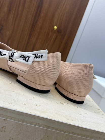 CD J'Adior Ballet Flat Beige Technical Fabric 633061