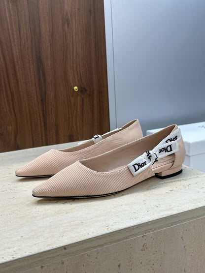 CD J'Adior Ballet Flat Beige Technical Fabric 633061