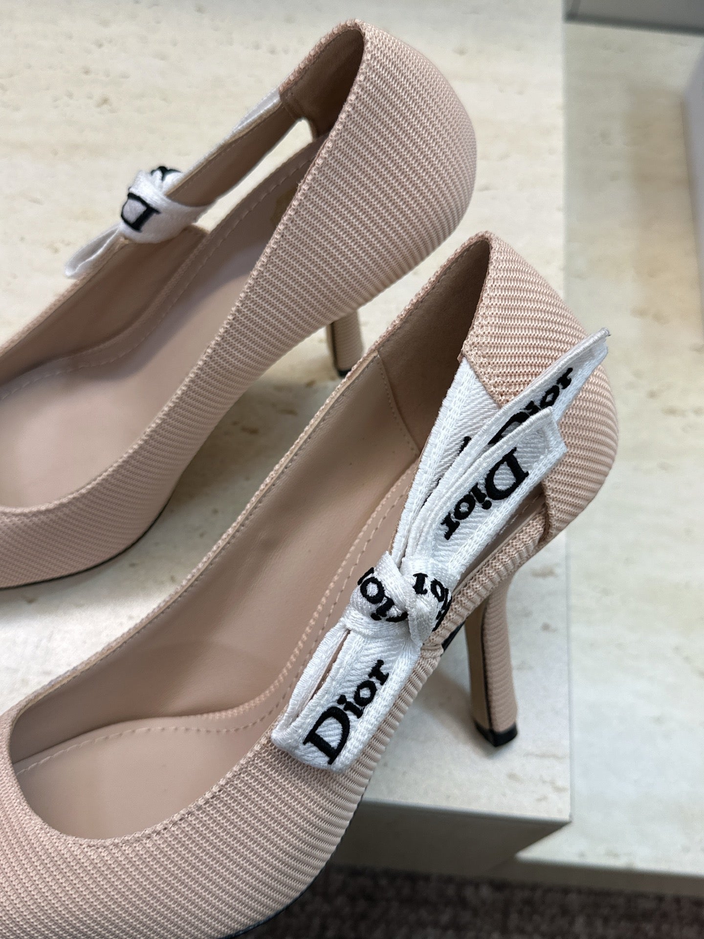 CD J'Adior Pump 9.5cm Beige Technical Fabric 633063