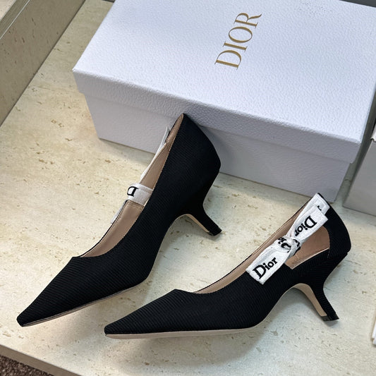CD J'Adior Pump 6.5cm Black Technical Fabric 633065