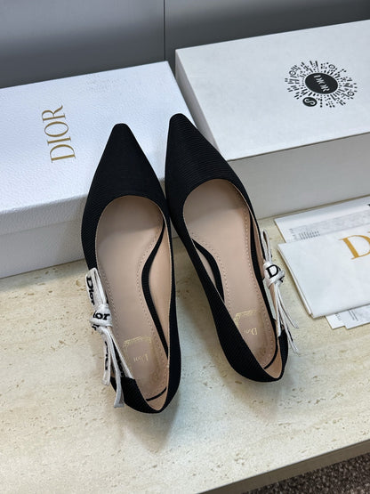 CD J'Adior Ballet Flat Black Technical Fabric 633064