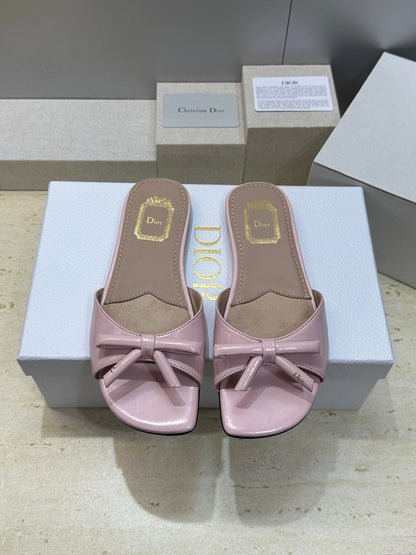 CD Dior Bow Slides Pink Leather 884660