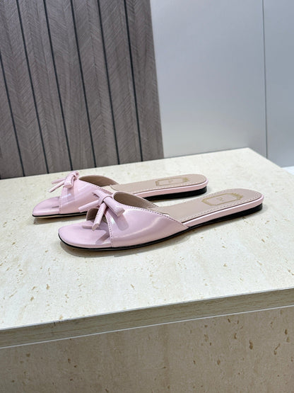 CD Dior Bow Slides Pink Leather 884660