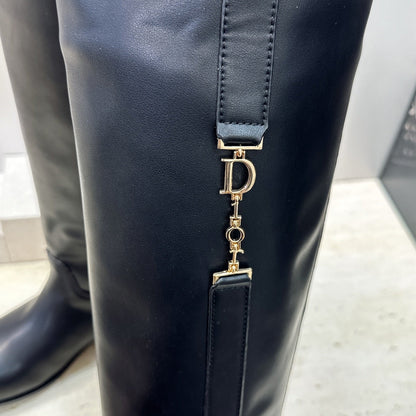 CD Haute Couture Heel Knee-High Boots 2.5cm Calfskin 959601