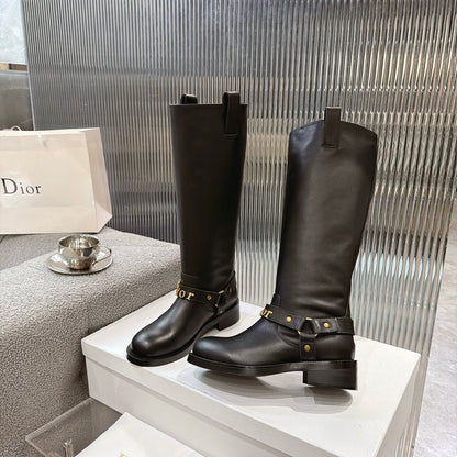 CD 26s Bolt Long Boot Black Calfskin 924107