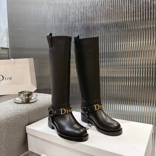 CD 26s Bolt Long Boot Black Calfskin 924107