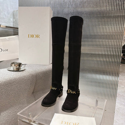 CD 26s Bolt Over-The-Knee Boot Black Suede 924098