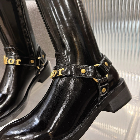 CD 26s Bolt Over-The-Knee Boot Black Patent Calfskin 924100