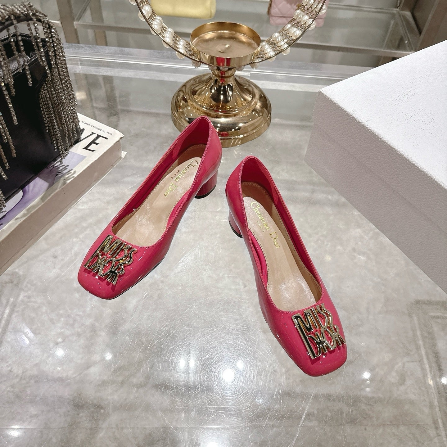 CD 25 Pump Heel Height 3cm Pink Patent Leather 393411
