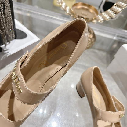 CD 26 Lolita High Heels 40 Beige Patent Leather 592207