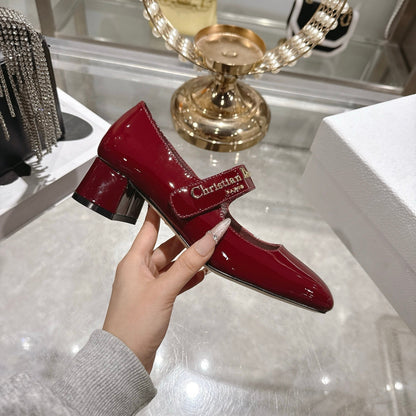 CD 26 Lolita High Heels 40 Dark Red Patent Leather 592208