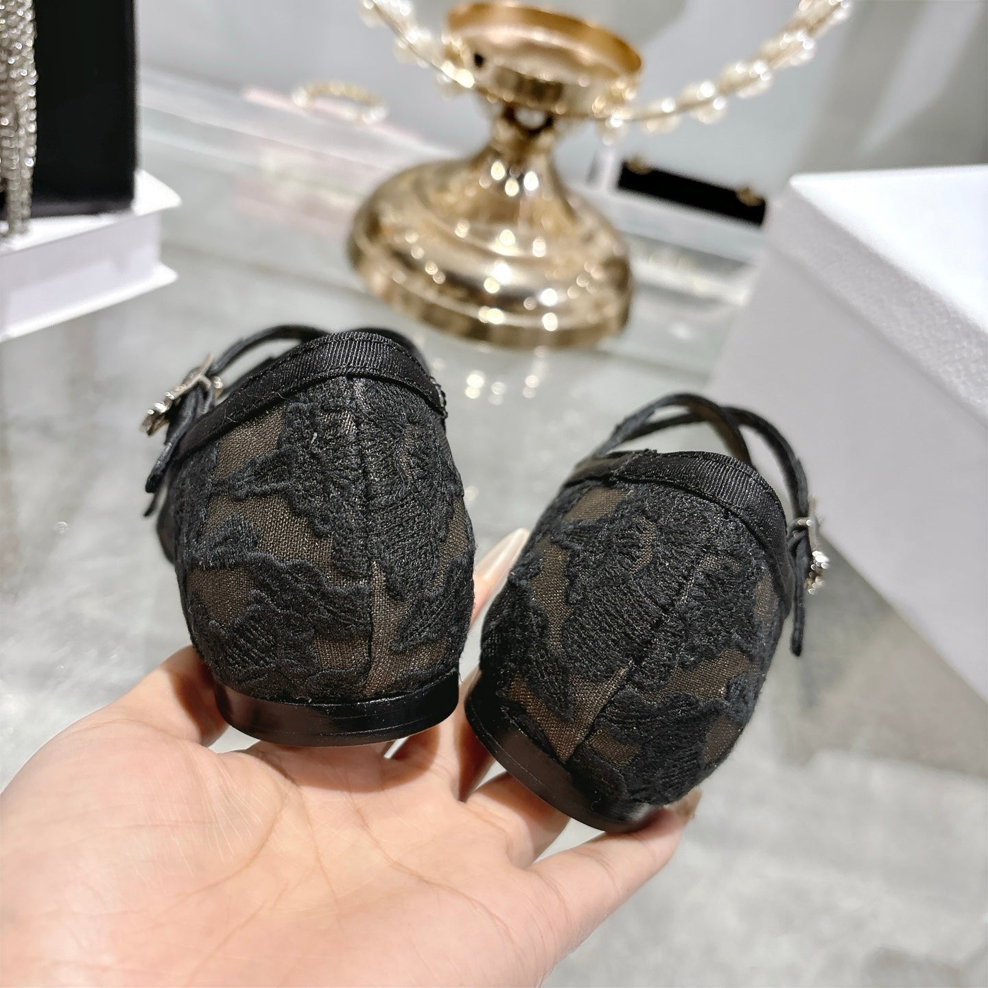 CD Very Ballet Flat Black Lace 679839