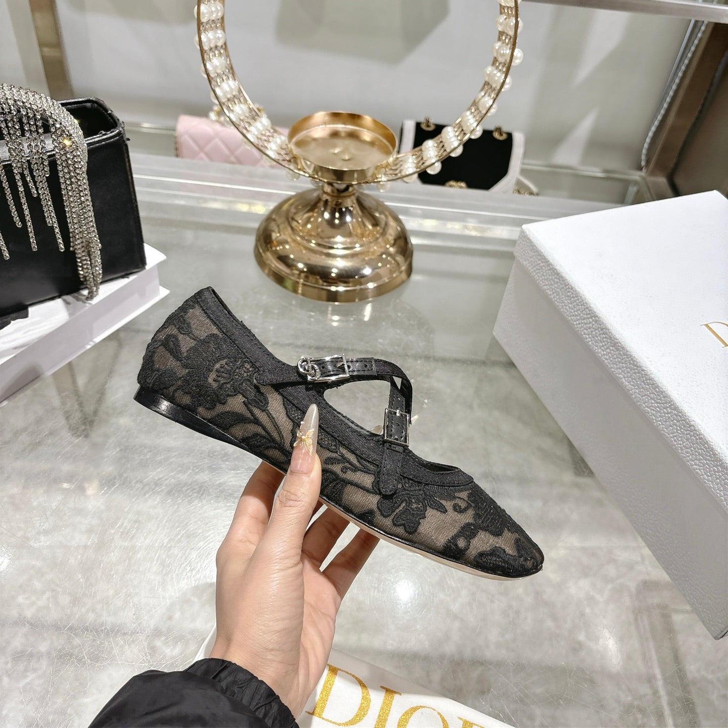 CD Very Ballet Flat Black Lace 679839