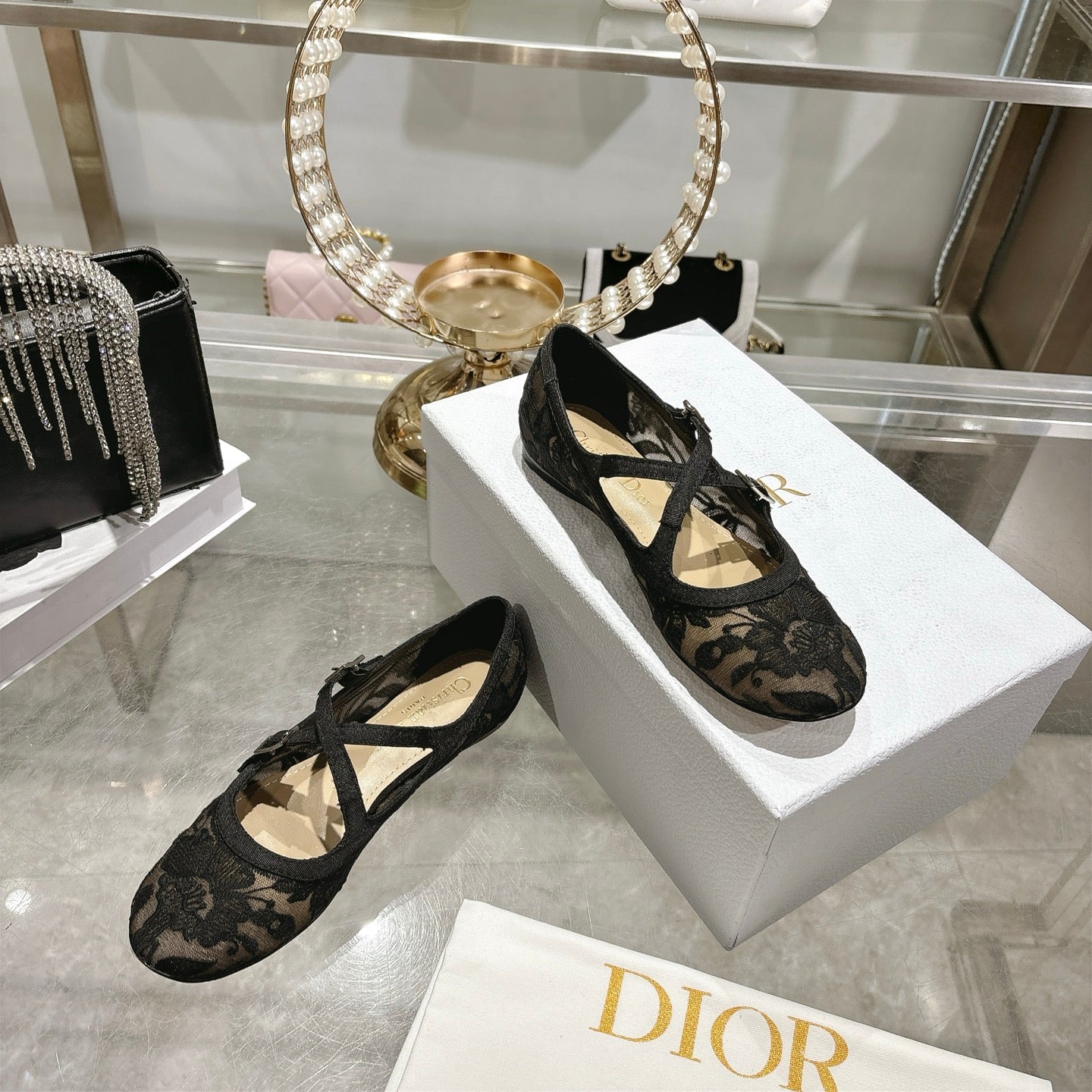 CD Very Ballet Flat Black Lace 679839