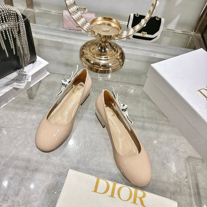 CD 26 Lolita Ballet Flats 30 Beige Patent Leather 679731