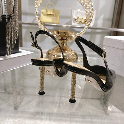 CD 26 Slingback 80 Black Beige Patent Leather 679853