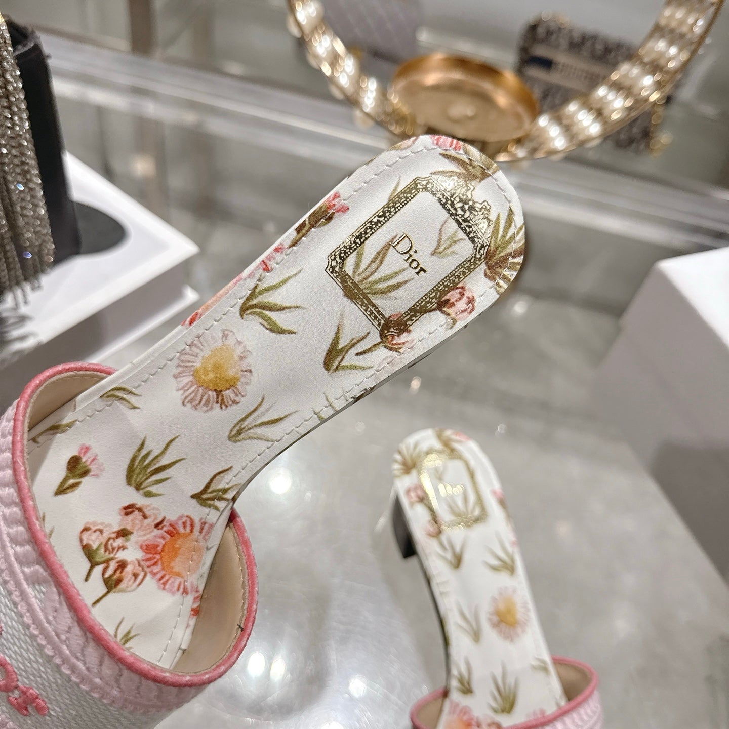 CD 26s Dway Slide 4.5cm Light Pink Colorful Cotton 679876
