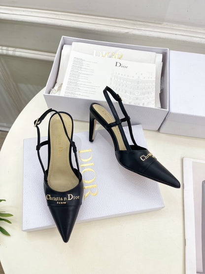 CD 25 Slingback Heel Black Leather 307431