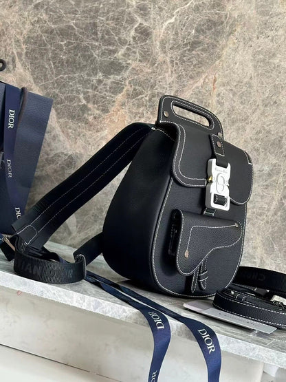 CD Gallop Sling Bag Black Grained Calfskin