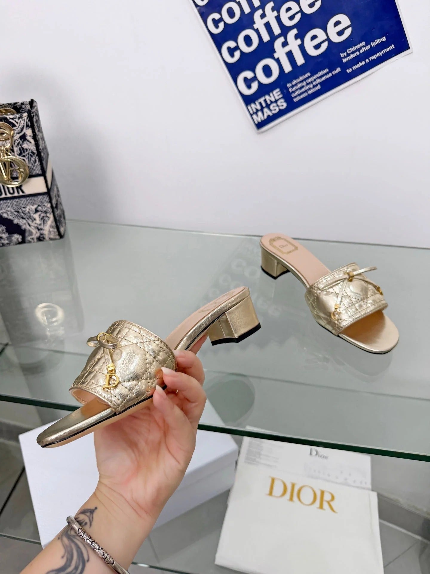CD 2026 Sandal 45mm Metallic Leather 844877