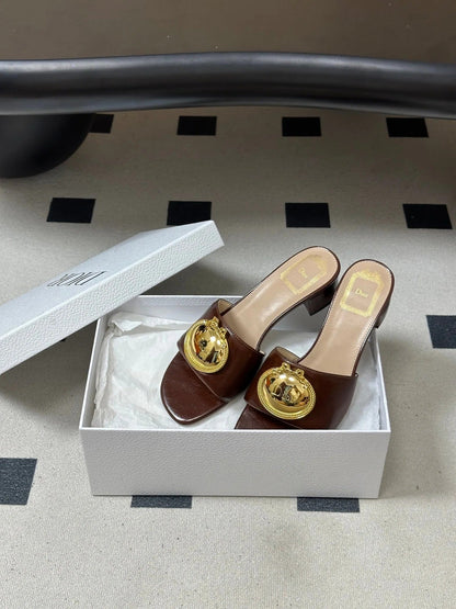 CD D-Club Retro CD Letter Metal Buckle Sandals 45mm Leather 846977